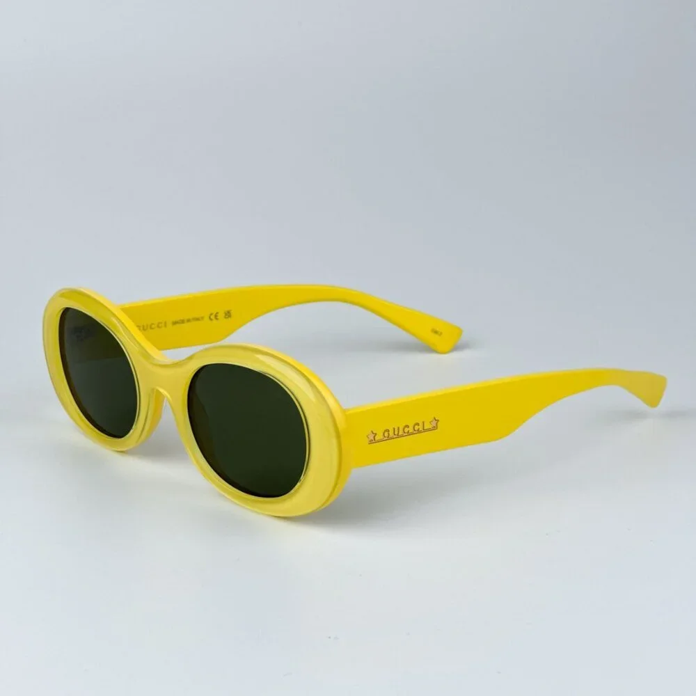 Gucci GG1587S 004 BRAND NEW Sunglasses Yellow Green Women Oval